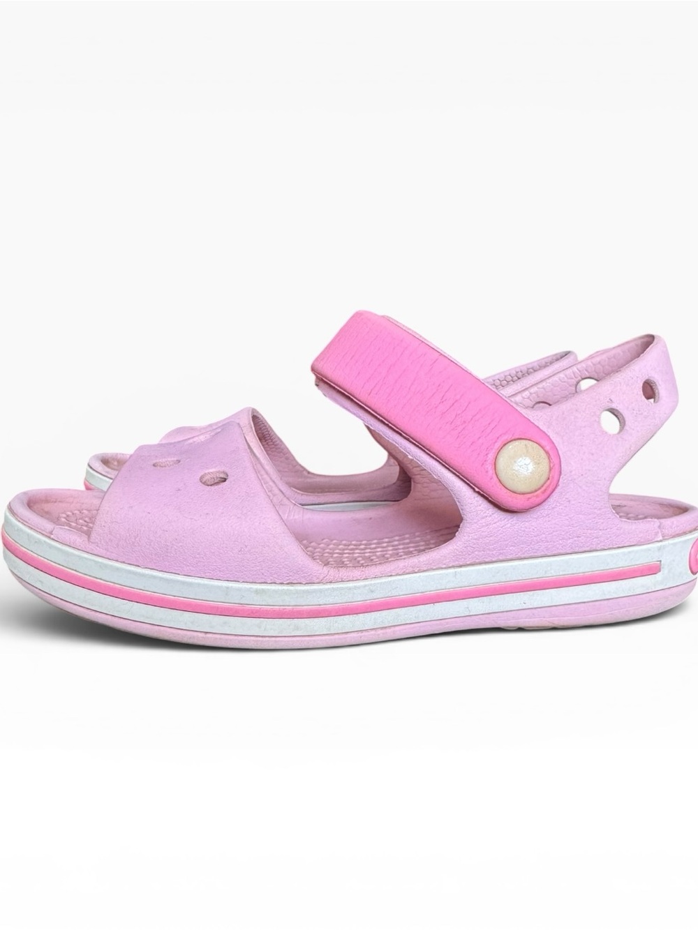 Crocs Kids Crocband Sandals Pink White Child Size 11 C11 Girls Lightweight